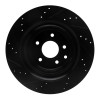 R1 07-15 Infiniti G35 Rear Right Drilled & Slotted Black Brake Rotor