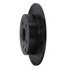 R1 09-13 Pontiac Vibe Rear Left Drilled & Slotted Black Brake Rotor