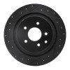 R1 07-15 Infiniti Q60 Rear Left Drilled & Slotted Black Brake Rotor