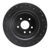 R1 07-15 Infiniti Q60 Rear Left Drilled & Slotted Black Brake Rotor