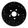 R1 09-24 Lexus CT200H Rear Right Drilled & Slotted Black Brake Rotor