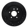 R1 03-08 Infiniti G35 Rear Right Drilled & Slotted Black Brake Rotor