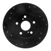 R1 08-18 Pontiac Vibe Rear Right Drilled & Slotted Black Brake Rotor