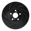 R1 08-19 Pontiac Vibe Front Right Drilled & Slotted Black Brake Rotor