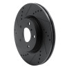 R1 03-05 Infiniti G35 Front Left Drilled & Slotted Black Brake Rotor
