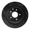 R1 02-06 Infiniti Q45 Rear Right Drilled & Slotted Black Brake Rotor