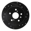 R1 07-12 Lexus ES350 Rear Right Drilled & Slotted Black Brake Rotor