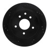 R1 02-06 Infiniti M45 Rear Left Drilled & Slotted Black Brake Rotor