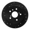 R1 07-12 Lexus ES350 Rear Left Drilled & Slotted Black Brake Rotor