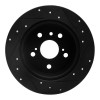 R1 07-12 Lexus ES350 Rear Left Drilled & Slotted Black Brake Rotor