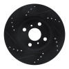 R1 06-19 Scion IQ Front Right Drilled & Slotted Black Brake Rotor