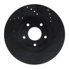 R1 97-01 Infiniti Q45 Front Left Drilled & Slotted Black Brake Rotor