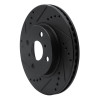 R1 06-19 Scion IQ Front Left Drilled & Slotted Black Brake Rotor