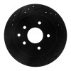 R1 93-01 Infiniti Q45 Rear Left Drilled & Slotted Black Brake Rotor