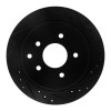 R1 93-01 Infiniti Q45 Rear Right Drilled & Slotted Black Brake Rotor