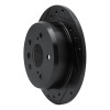 R1 02-08 Lexus ES300 Rear Left Drilled & Slotted Black Brake Rotor