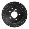 R1 90-96 Infiniti Q45 Rear Right Drilled & Slotted Black Brake Rotor