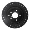 R1 90-96 Infiniti Q45 Rear Right Drilled & Slotted Black Brake Rotor