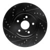 R1 02-15 Lexus ES300 Front Right Drilled & Slotted Black Brake Rotor