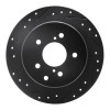 R1 90-96 Infiniti Q45 Rear Left Drilled & Slotted Black Brake Rotor