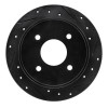 R1 90-92 Infiniti M30 Rear Right Drilled & Slotted Black Brake Rotor