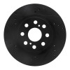 R1 00-05 Toyota MR2 Spyder Rear Left Drilled & Slotted Black Brake Rotor