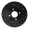R1 90-92 Infiniti M30 Rear Left Drilled & Slotted Black Brake Rotor