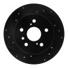 R1 00-04 Toyota AVALON Rear Left Drilled & Slotted Black Brake Rotor