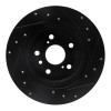 R1 00-04 Toyota AVALON Rear Left Drilled & Slotted Black Brake Rotor