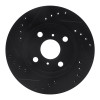 R1 99-05 Toyota Echo Front Right Drilled & Slotted Black Brake Rotor
