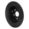 R1 00-10 Pontiac Vibe Rear Right Drilled & Slotted Black Brake Rotor