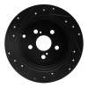R1 00-10 Pontiac Vibe Rear Right Drilled & Slotted Black Brake Rotor