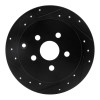 R1 00-10 Pontiac Vibe Rear Left Drilled & Slotted Black Brake Rotor