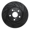 R1 00-10 Pontiac Vibe Front Right Drilled & Slotted Black Brake Rotor
