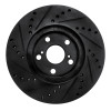 R1 00-10 Pontiac Vibe Front Right Drilled & Slotted Black Brake Rotor