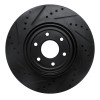 R1 08-11 Nissan Pathfinder Front Right Drilled & Slotted Black Brake Rotor