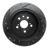 R1 96-99 Toyota Celica Rear Right Drilled & Slotted Black Brake Rotor