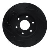 R1 05-07 Infiniti QX56 Front Right Drilled & Slotted Black Brake Rotor