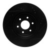 R1 08-11 Nissan Pathfinder Front Left Drilled & Slotted Black Brake Rotor