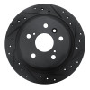 R1 95-99 Toyota AVALON Rear Right Drilled & Slotted Black Brake Rotor