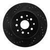 R1 93-98 Toyota Supra Rear Left Drilled & Slotted Black Brake Rotor
