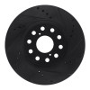 R1 93-98 Toyota Supra Front Right Drilled & Slotted Black Brake Rotor