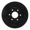 R1 05-21 Nissan Frontier Front Left Drilled & Slotted Black Brake Rotor