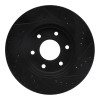 R1 05-21 Nissan Frontier Front Left Drilled & Slotted Black Brake Rotor