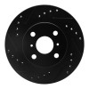 R1 93-02 Chevrolet Prizm Front Left Drilled & Slotted Black Brake Rotor