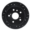 R1 92-03 Lexus ES300 Rear Right Drilled & Slotted Black Brake Rotor