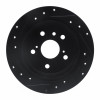 R1 92-03 Lexus ES300 Rear Right Drilled & Slotted Black Brake Rotor