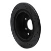 R1 02-25 Infiniti G35 Rear Left Drilled & Slotted Black Brake Rotor