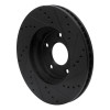 R1 02-17 Infiniti M45 Front Left Drilled & Slotted Black Brake Rotor