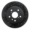R1 92-03 Lexus ES300 Rear Right Drilled & Slotted Black Brake Rotor ECB-76053R